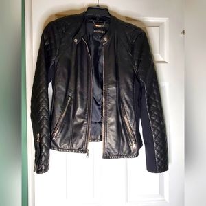 Black Faux Leather Biker Jacket
